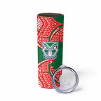 Personalized New Zealand Warriors Skinny Tumbler Polynesian Tribal Pattern Style