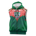 Personalized New Zealand Warriors Sleeveless Zip Hoodie Polynesian Tribal Pattern Style