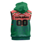 Personalized New Zealand Warriors Sleeveless Zip Hoodie Polynesian Tribal Pattern Style