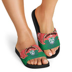Personalized New Zealand Warriors Slide Sandals Polynesian Tribal Pattern Style