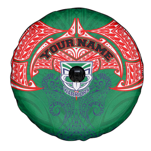 Personalized New Zealand Warriors Spare Tire Cover Polynesian Tribal Pattern Style