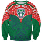 Personalized New Zealand Warriors Sweatshirt Polynesian Tribal Pattern Style