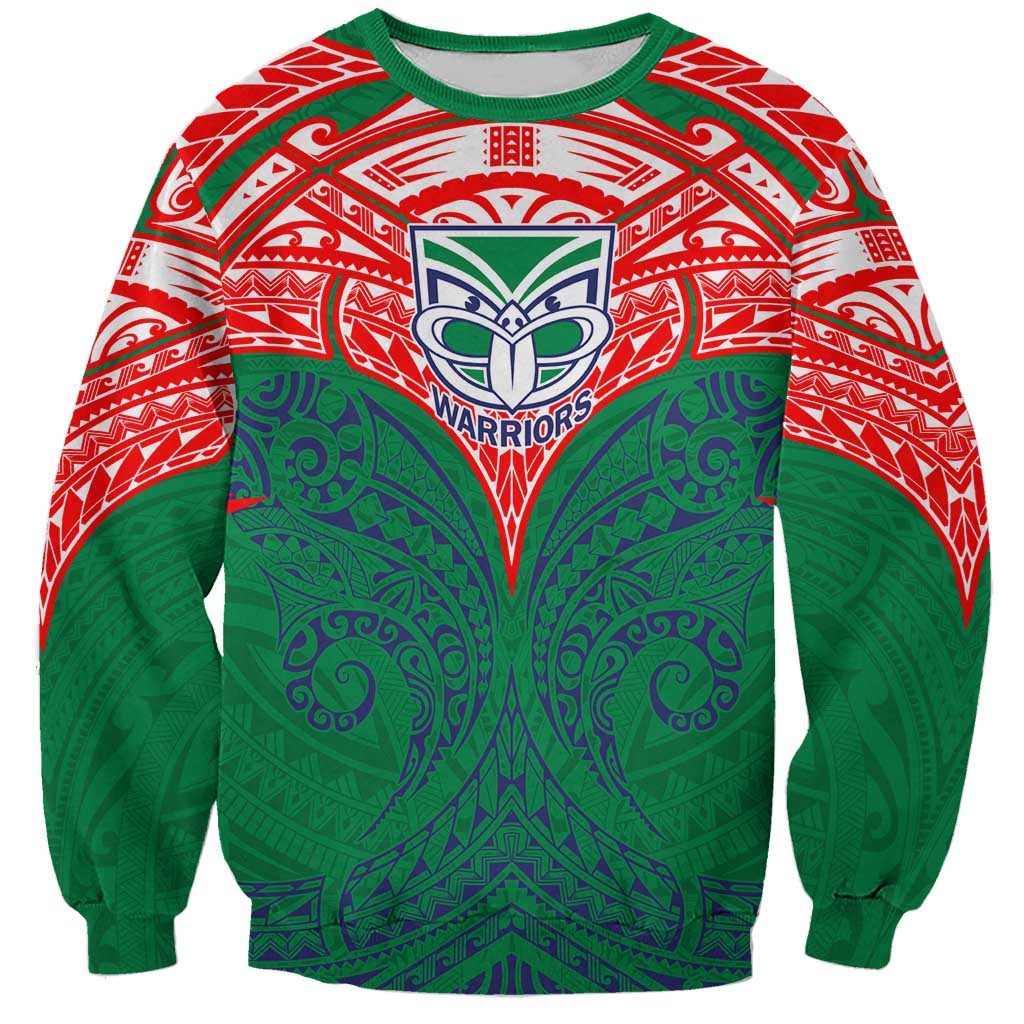 Personalized New Zealand Warriors Sweatshirt Polynesian Tribal Pattern Style