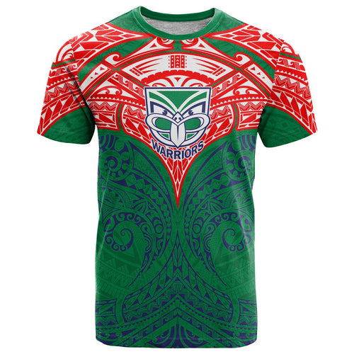 Personalized New Zealand Warriors T Shirt Polynesian Tribal Pattern Style