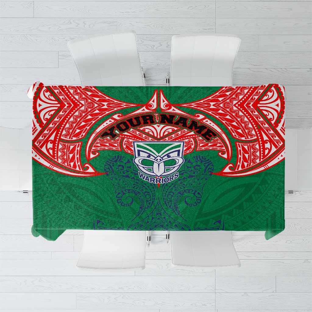 Personalized New Zealand Warriors Tablecloth Polynesian Tribal Pattern Style
