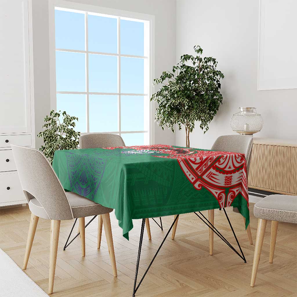 Personalized New Zealand Warriors Tablecloth Polynesian Tribal Pattern Style