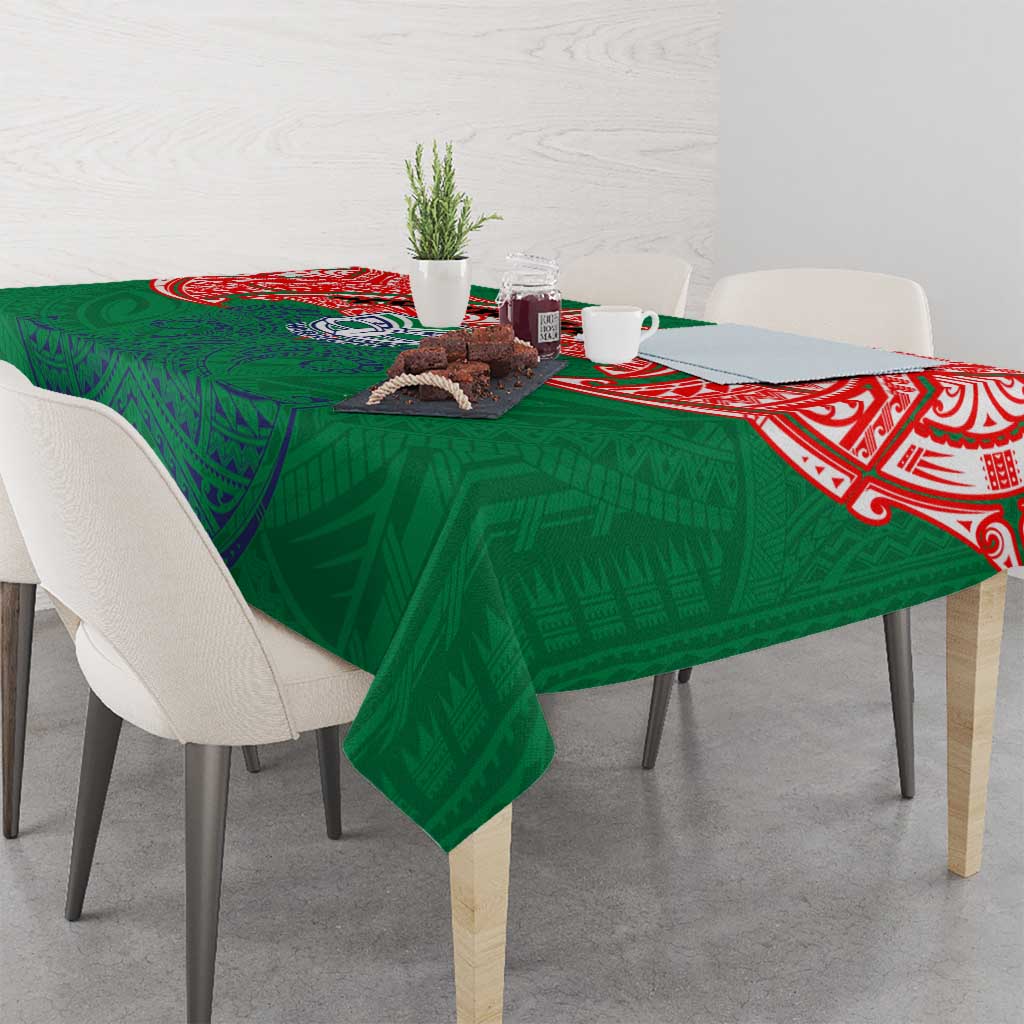 Personalized New Zealand Warriors Tablecloth Polynesian Tribal Pattern Style