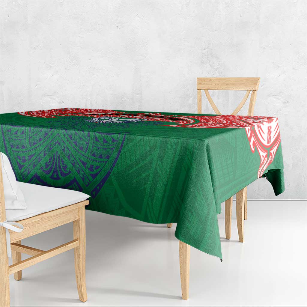 Personalized New Zealand Warriors Tablecloth Polynesian Tribal Pattern Style