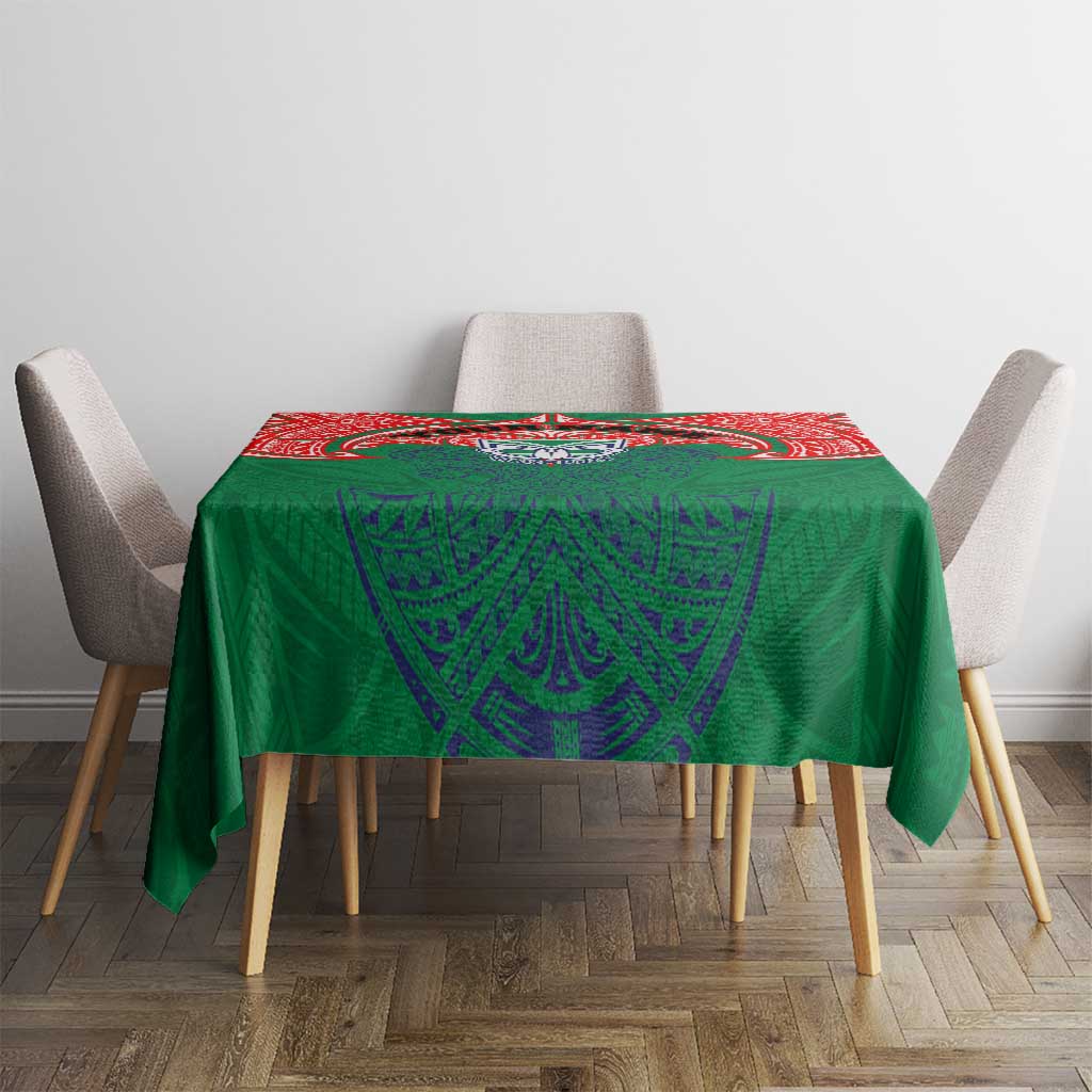 Personalized New Zealand Warriors Tablecloth Polynesian Tribal Pattern Style