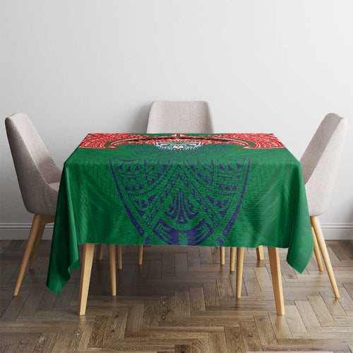 Personalized New Zealand Warriors Tablecloth Polynesian Tribal Pattern Style