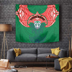Personalized New Zealand Warriors Tapestry Polynesian Tribal Pattern Style