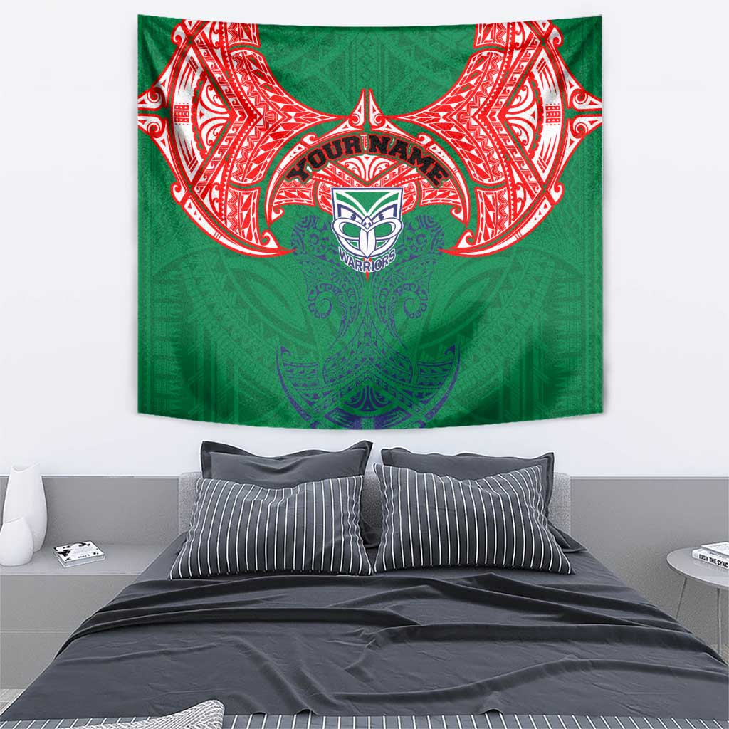 Personalized New Zealand Warriors Tapestry Polynesian Tribal Pattern Style