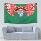 Personalized New Zealand Warriors Tapestry Polynesian Tribal Pattern Style