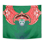 Personalized New Zealand Warriors Tapestry Polynesian Tribal Pattern Style