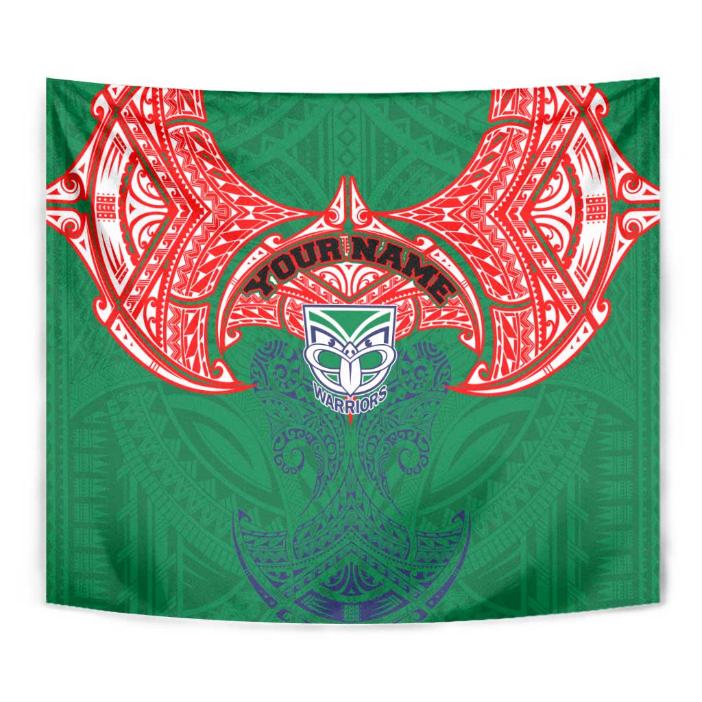 Personalized New Zealand Warriors Tapestry Polynesian Tribal Pattern Style