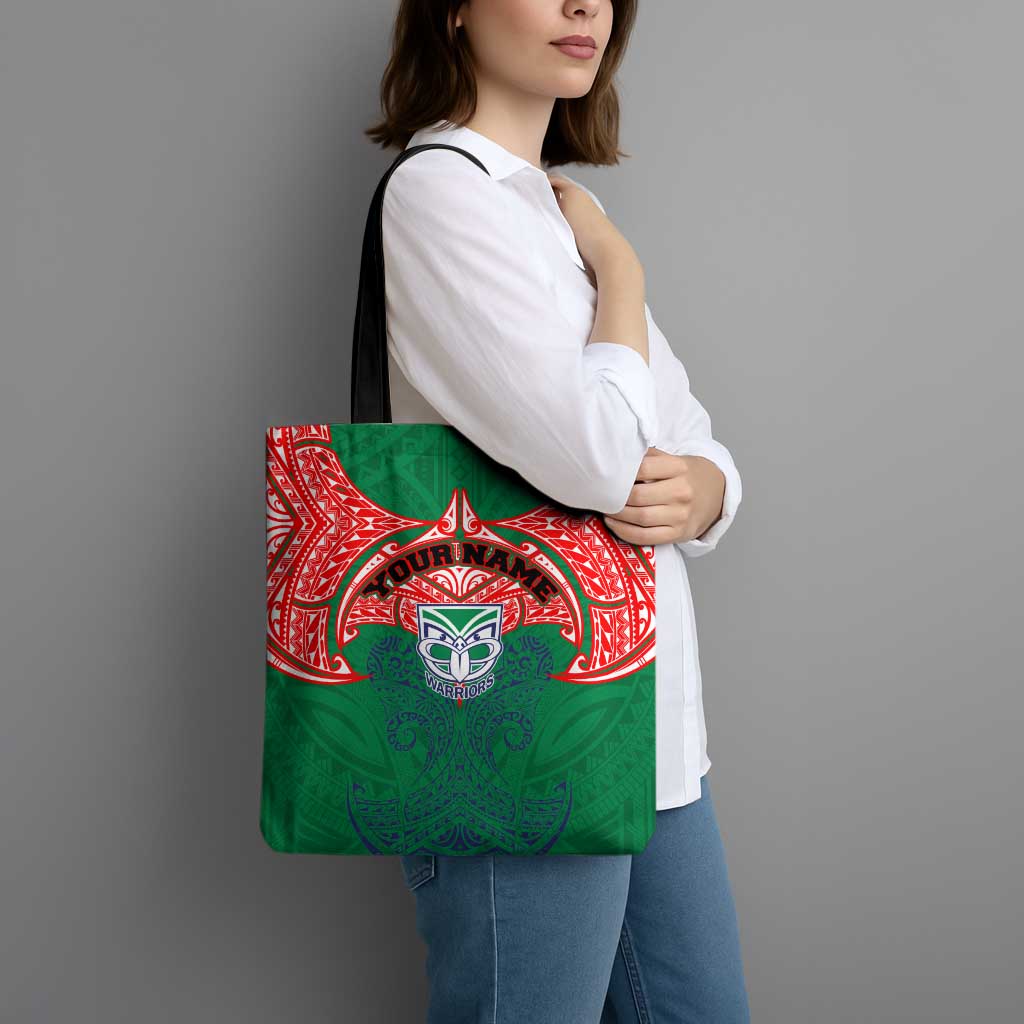 Personalized New Zealand Warriors Tote Bag Polynesian Tribal Pattern Style