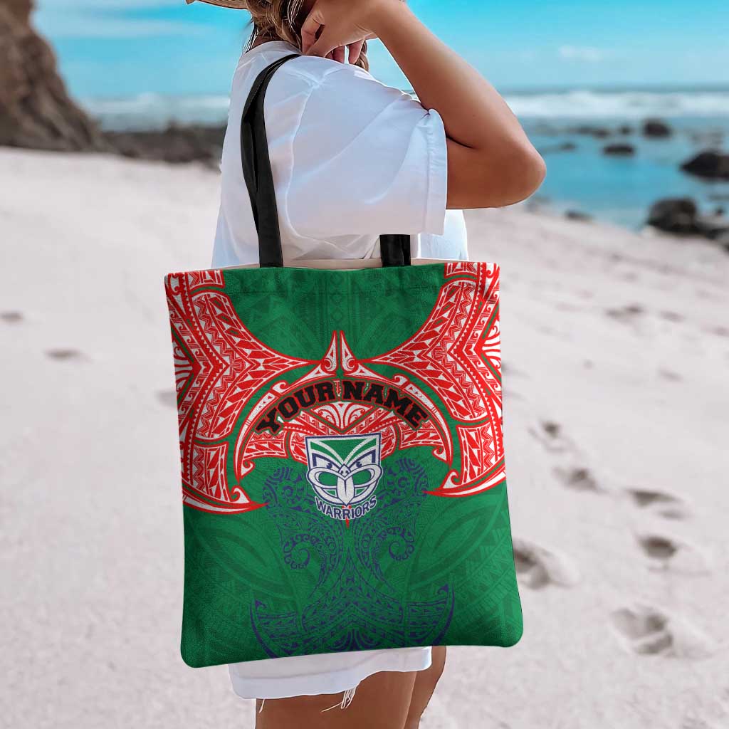 Personalized New Zealand Warriors Tote Bag Polynesian Tribal Pattern Style