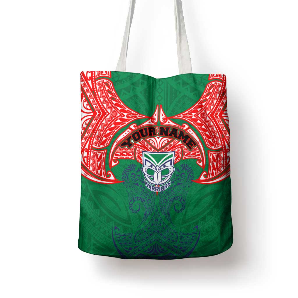 Personalized New Zealand Warriors Tote Bag Polynesian Tribal Pattern Style