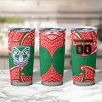Personalized New Zealand Warriors Tumbler Cup Polynesian Tribal Pattern Style