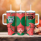 Personalized New Zealand Warriors Tumbler With Handle Polynesian Tribal Pattern Style
