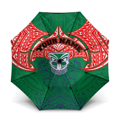 Personalized New Zealand Warriors Umbrella Polynesian Tribal Pattern Style