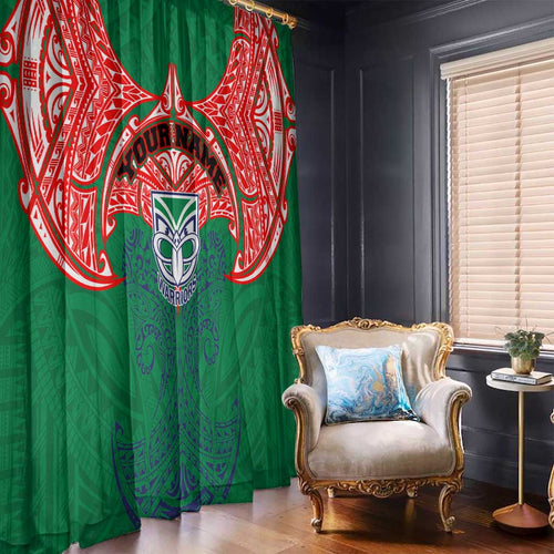 Personalized New Zealand Warriors Window Curtain Polynesian Tribal Pattern Style