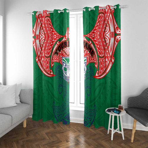 Personalized New Zealand Warriors Window Curtain Polynesian Tribal Pattern Style