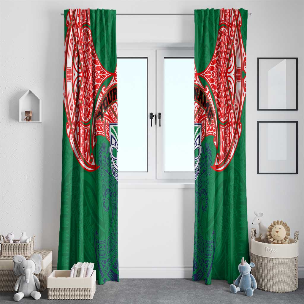 Personalized New Zealand Warriors Window Curtain Polynesian Tribal Pattern Style