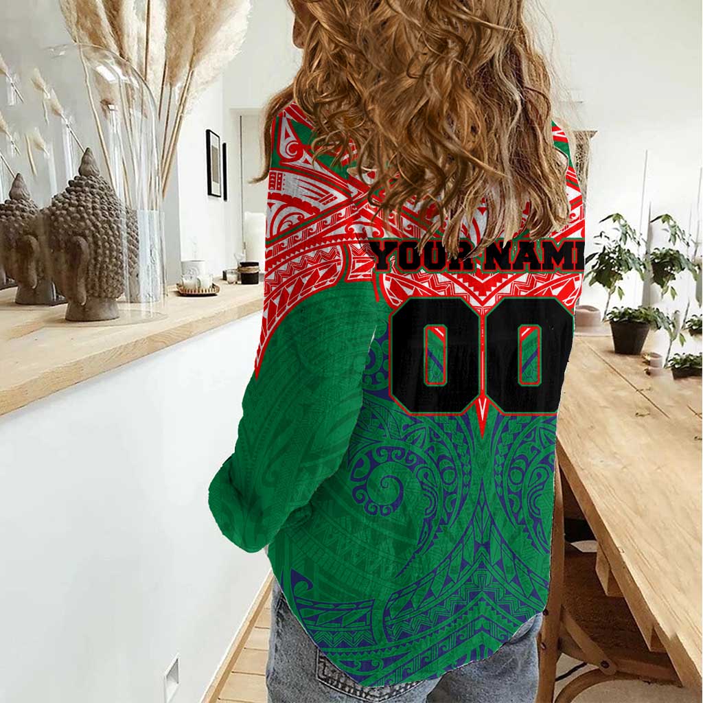 Personalized New Zealand Warriors Women Casual Shirt Polynesian Tribal Pattern Style