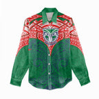 Personalized New Zealand Warriors Women Casual Shirt Polynesian Tribal Pattern Style