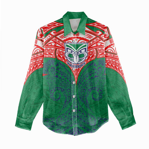 Personalized New Zealand Warriors Women Casual Shirt Polynesian Tribal Pattern Style