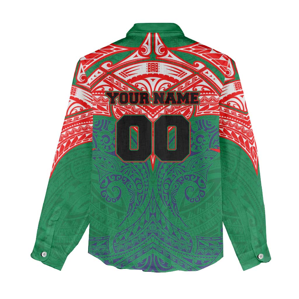 Personalized New Zealand Warriors Women Casual Shirt Polynesian Tribal Pattern Style