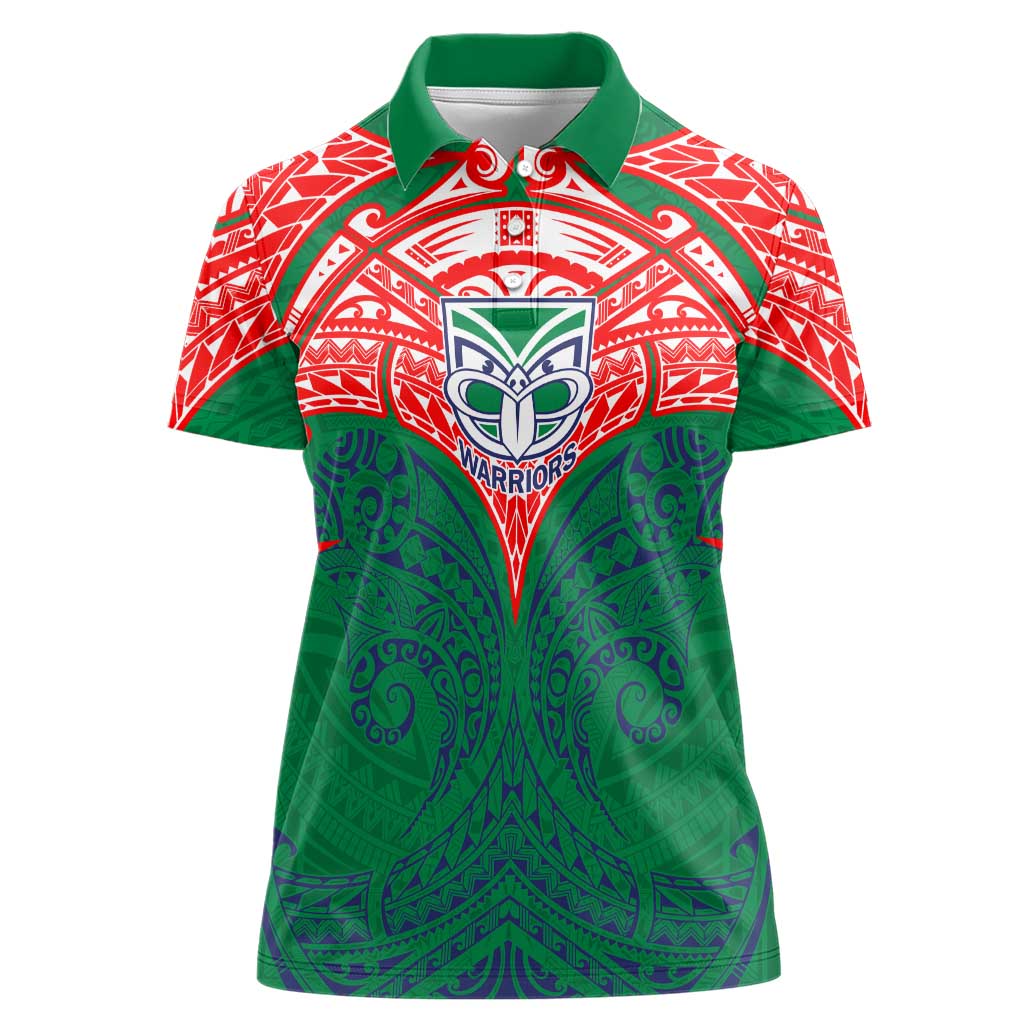 Personalized New Zealand Warriors Women Polo Shirt Polynesian Tribal Pattern Style