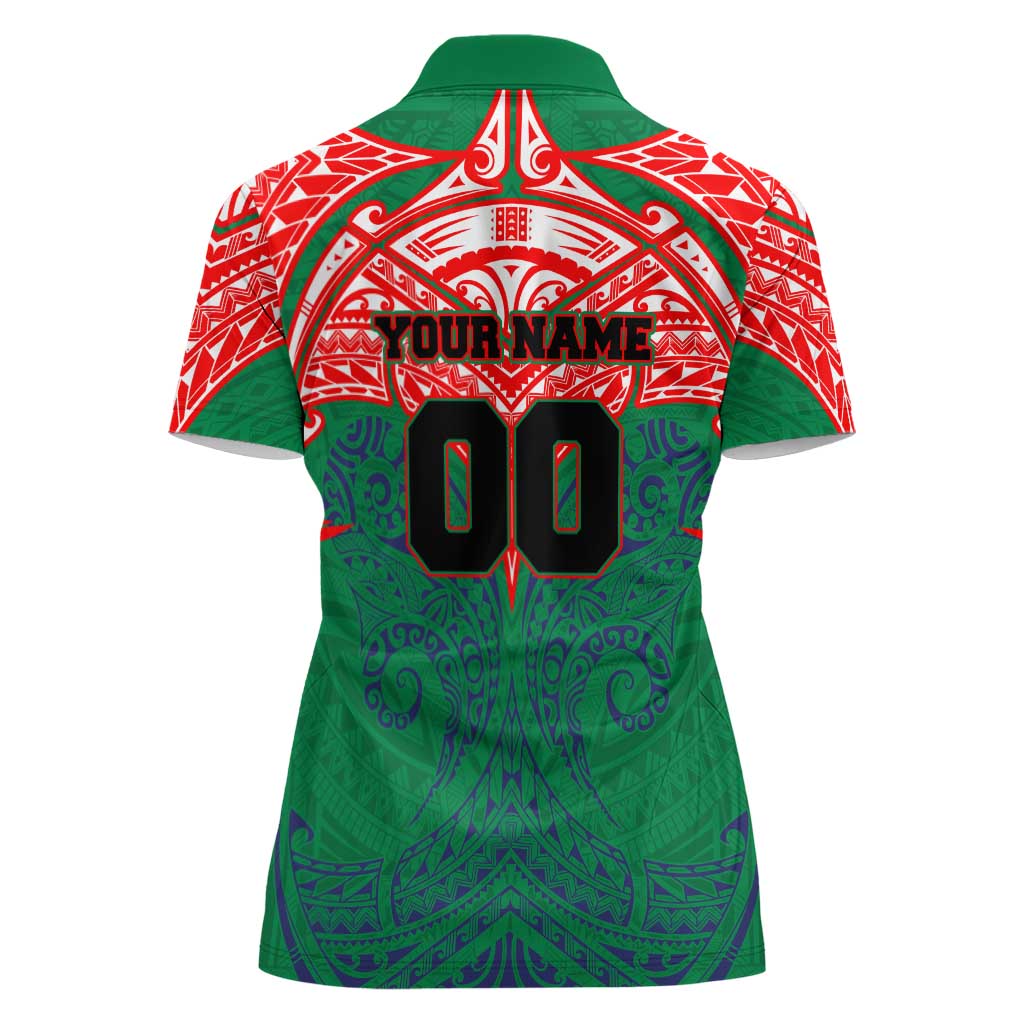 Personalized New Zealand Warriors Women Polo Shirt Polynesian Tribal Pattern Style