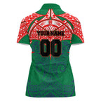 Personalized New Zealand Warriors Women Polo Shirt Polynesian Tribal Pattern Style