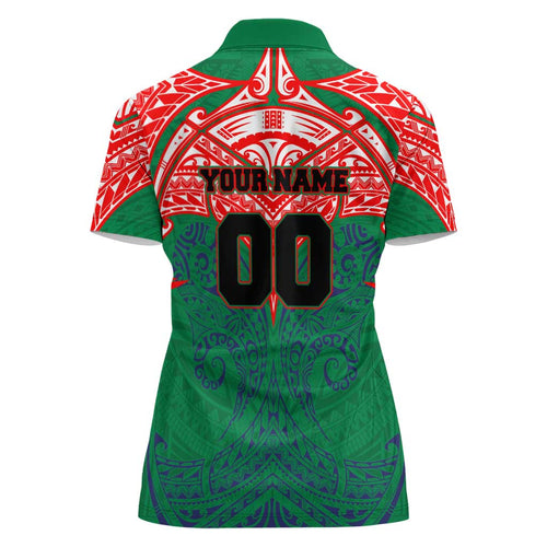 Personalized New Zealand Warriors Women Polo Shirt Polynesian Tribal Pattern Style