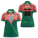 Personalized New Zealand Warriors Women Polo Shirt Polynesian Tribal Pattern Style