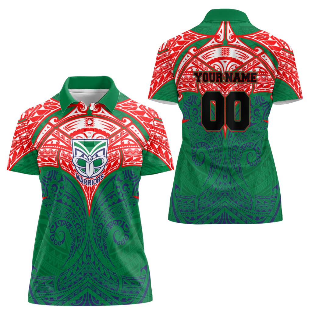 Personalized New Zealand Warriors Women Polo Shirt Polynesian Tribal Pattern Style