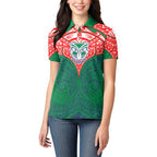Personalized New Zealand Warriors Women Polo Shirt Polynesian Tribal Pattern Style