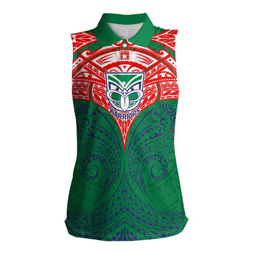 Personalized New Zealand Warriors Women Sleeveless Polo Shirt Polynesian Tribal Pattern Style