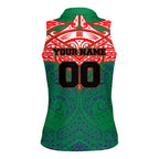 Personalized New Zealand Warriors Women Sleeveless Polo Shirt Polynesian Tribal Pattern Style