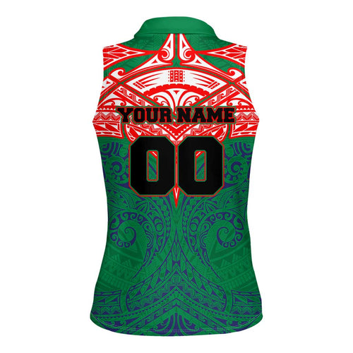 Personalized New Zealand Warriors Women Sleeveless Polo Shirt Polynesian Tribal Pattern Style