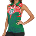 Personalized New Zealand Warriors Women Sleeveless Polo Shirt Polynesian Tribal Pattern Style