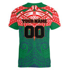 Personalized New Zealand Warriors Women V-Neck T-Shirt Polynesian Tribal Pattern Style