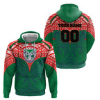 Personalized New Zealand Warriors Zip Hoodie Polynesian Tribal Pattern Style