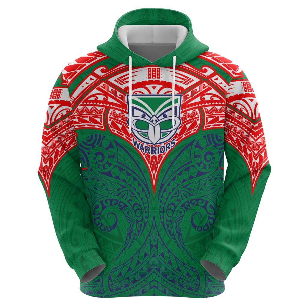 Personalized New Zealand Warriors Zip Hoodie Polynesian Tribal Pattern Style