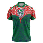 Personalized New Zealand Warriors Zipper Polo Shirt Polynesian Tribal Pattern Style