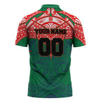 Personalized New Zealand Warriors Zipper Polo Shirt Polynesian Tribal Pattern Style