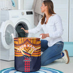 Personalized Adelaide Crows Laundry Basket Polynesian Tribal Pattern Heritage Football