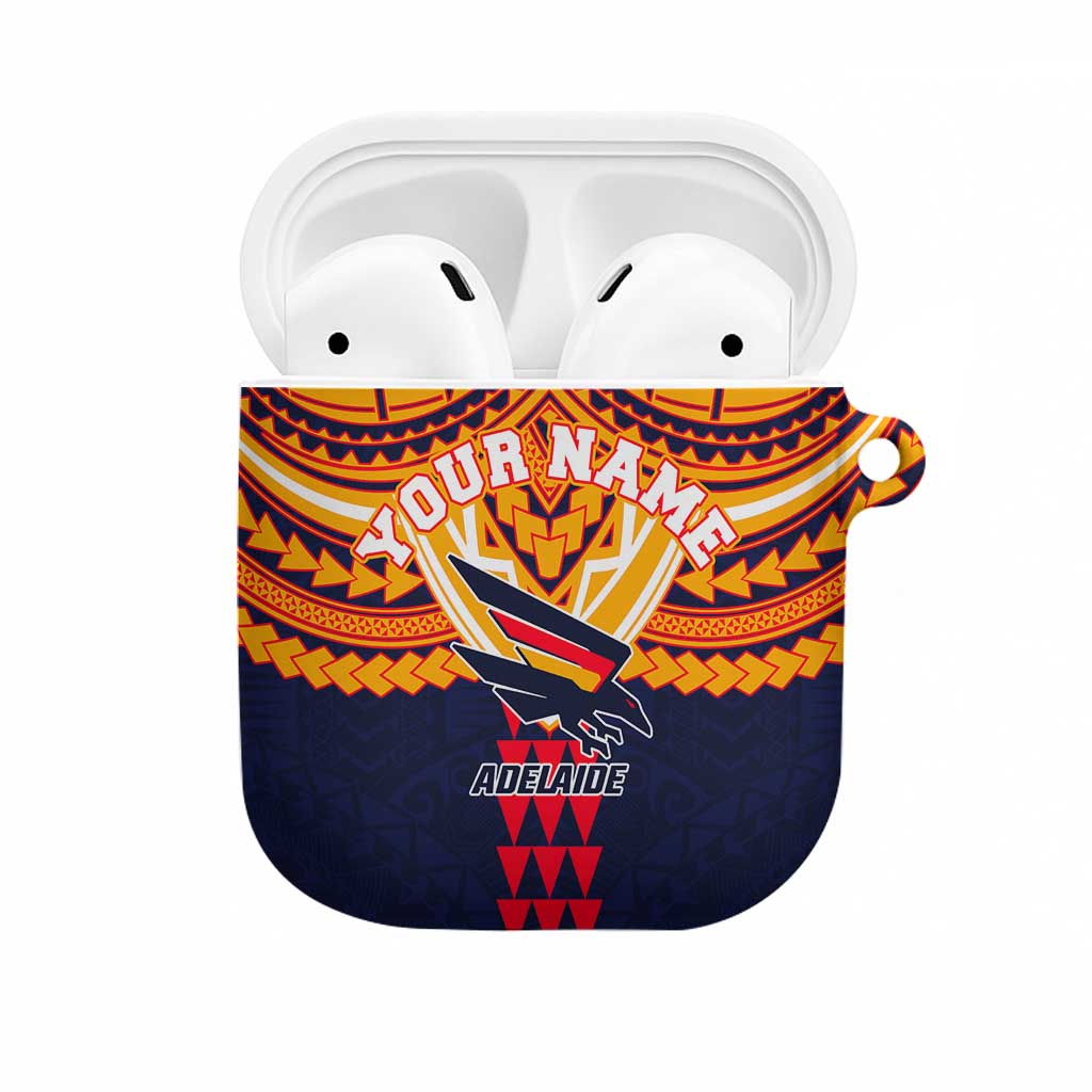 Personalized Adelaide Crows AirPods Case Polynesian Tribal Pattern Heritage Football